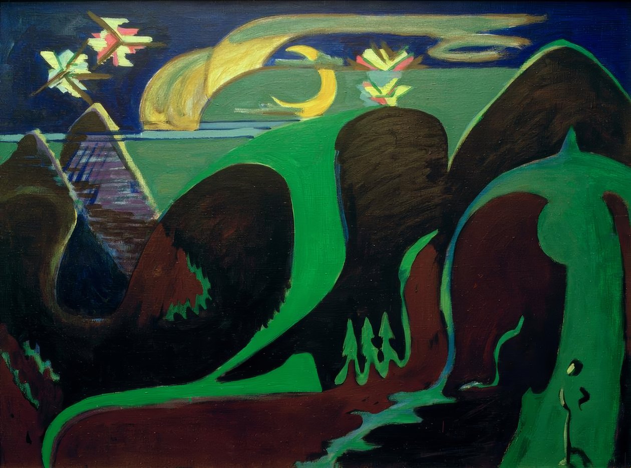 Noční fantasy krajina od Ernst Ludwig Kirchner