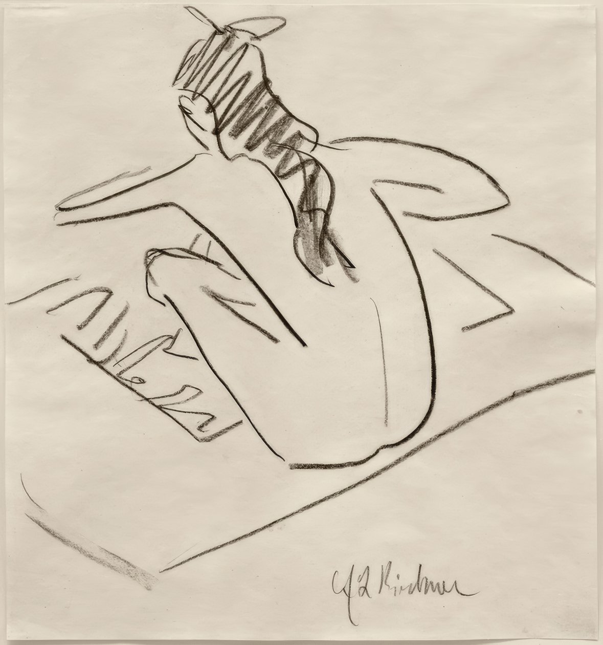Bez názvu (sedící Fränzi zezadu) od Ernst Ludwig Kirchner