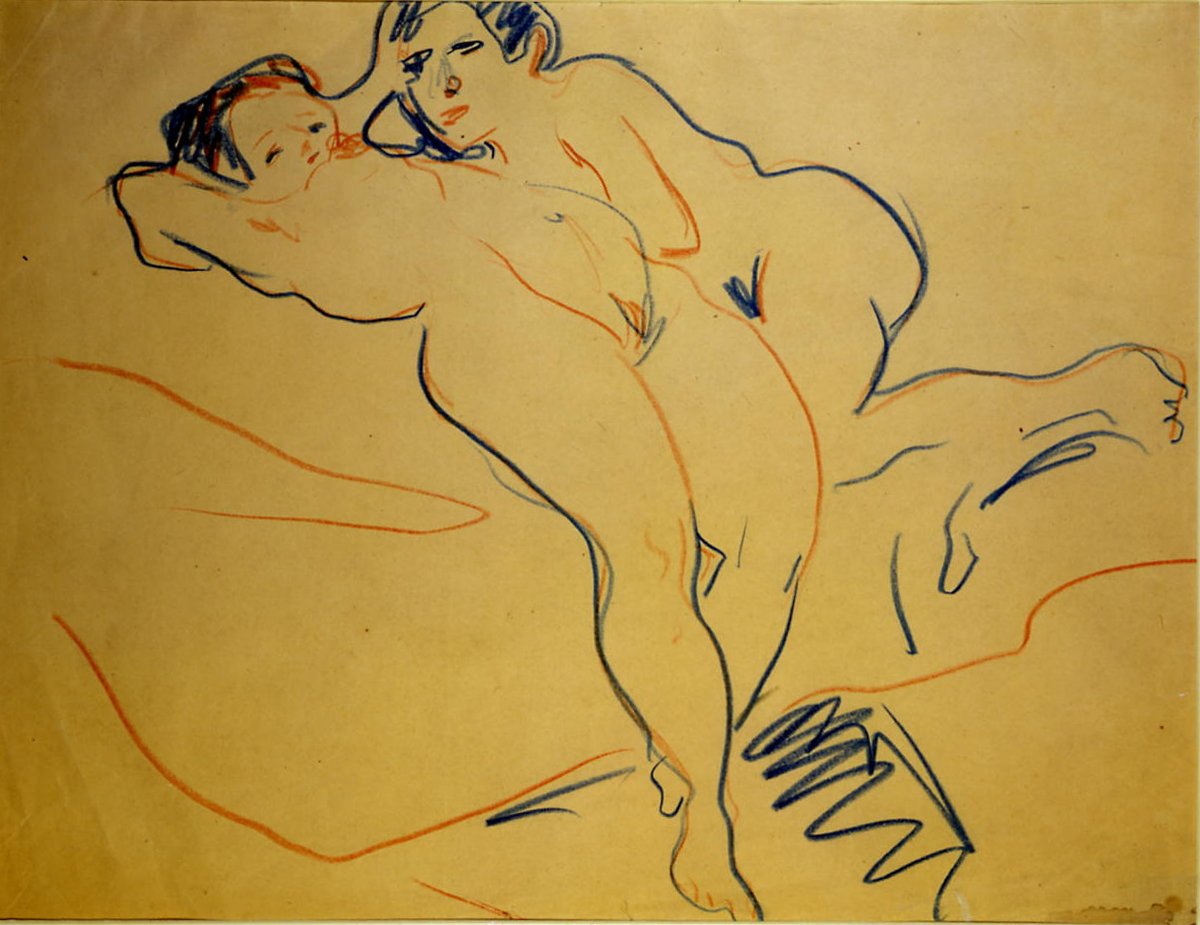Odpočívající pár od Ernst Ludwig Kirchner