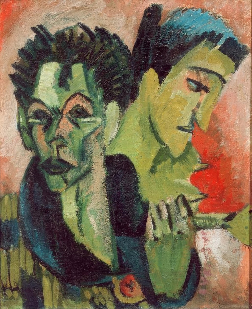 Autoportrét s dívkou od Ernst Ludwig Kirchner