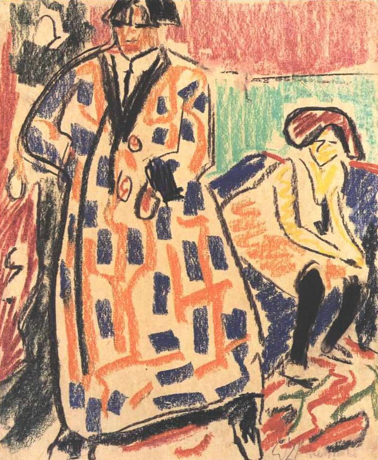 Autoportrét s modelkou od Ernst Ludwig Kirchner