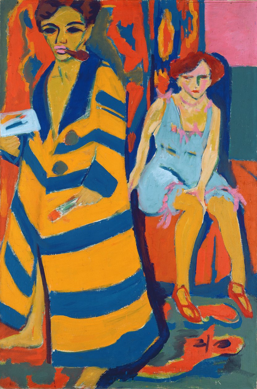 Autoportrét s modelkou, 1907 od Ernst Ludwig Kirchner
