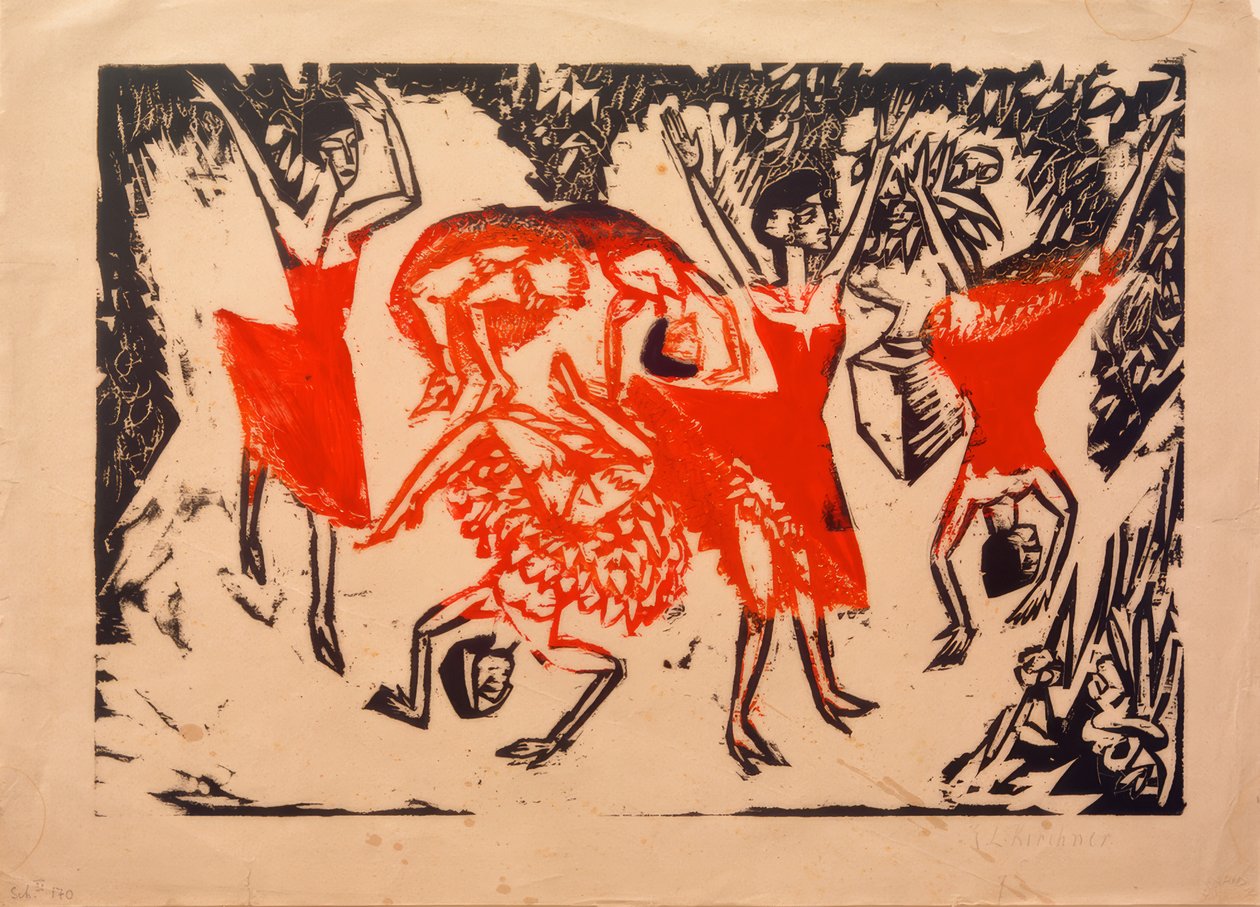 Převracení akrobatických tanečnic od Ernst Ludwig Kirchner