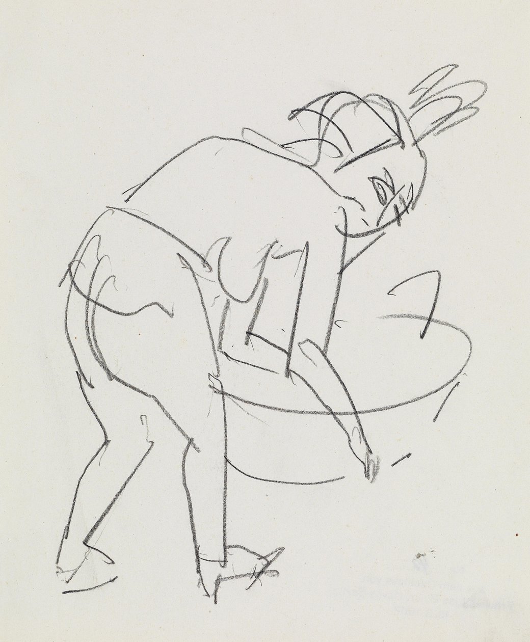 Žena se myje od Ernst Ludwig Kirchner