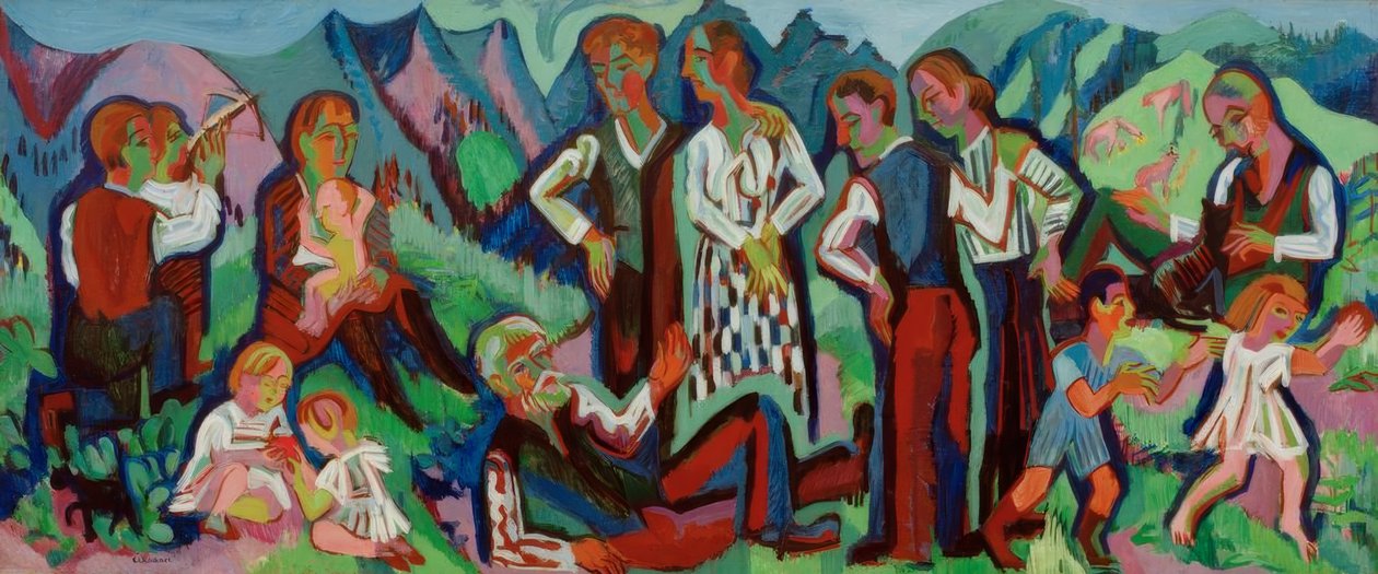 Neděle horských farmářů (alpská neděle) od Ernst Ludwig Kirchner