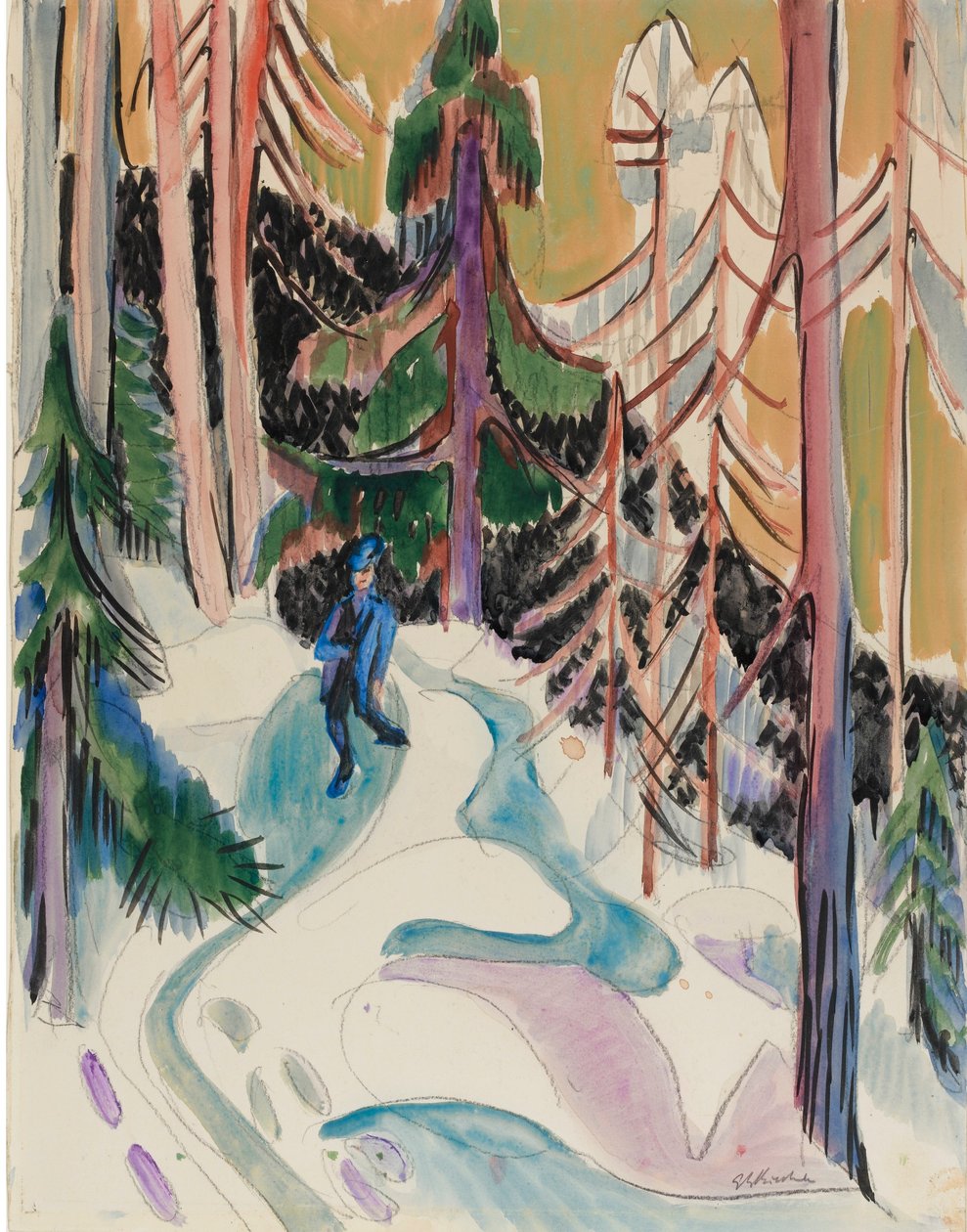 Procházka v lese od Ernst Ludwig Kirchner