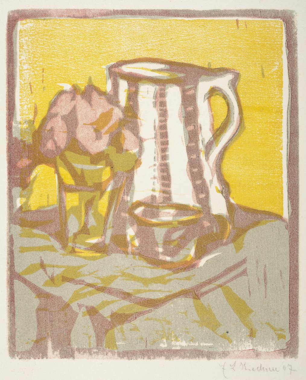 Zátiší s džbánem a květinami, 1907 od Ernst Ludwig Kirchner