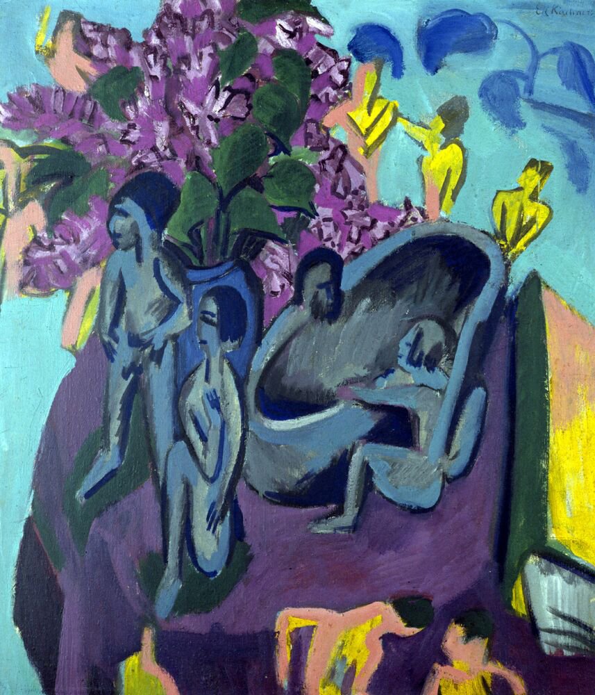 Zátiší se sochou od Ernst Ludwig Kirchner