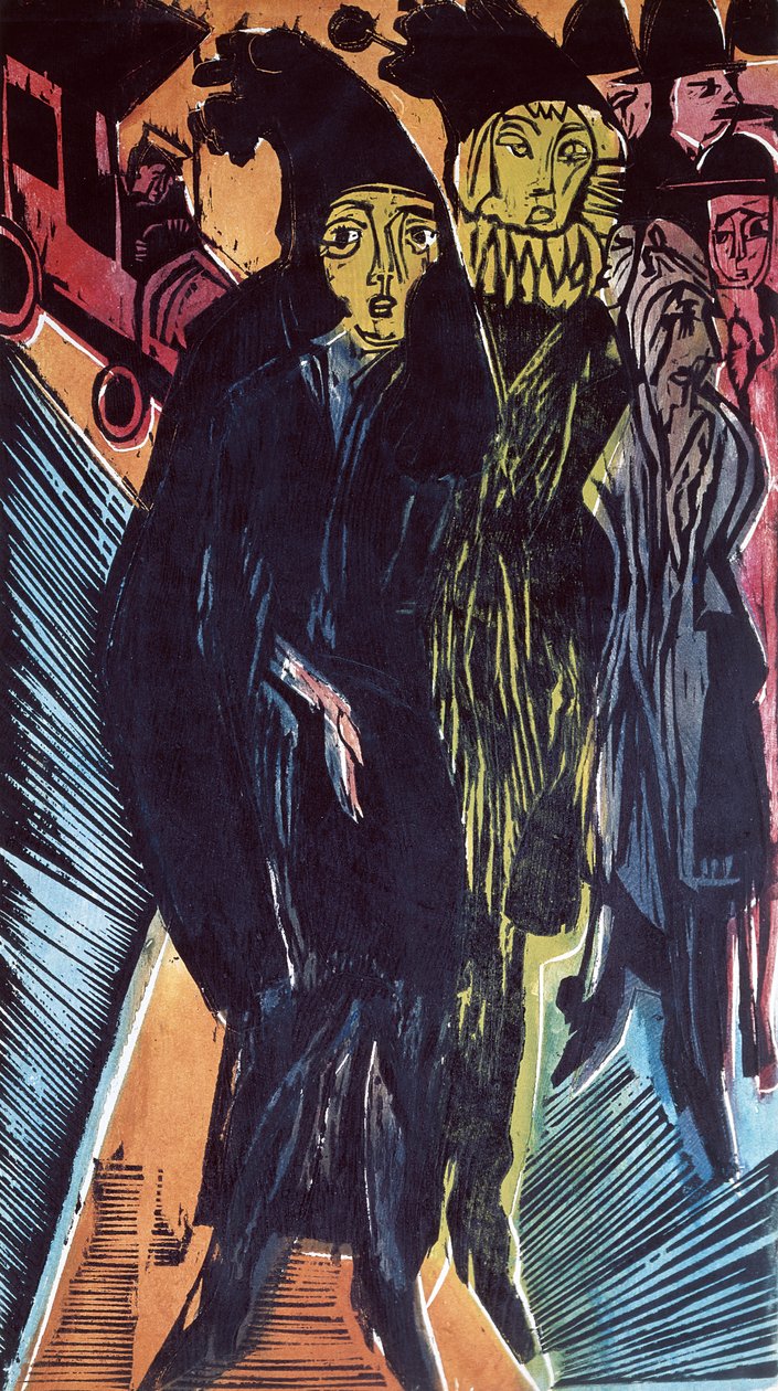 Pouliční scéna (barevné lito) 1922 od Ernst Ludwig Kirchner