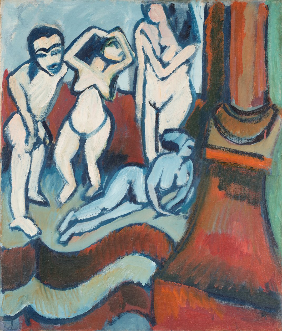 Čtyři dřevěné sochy od Ernst Ludwig Kirchner