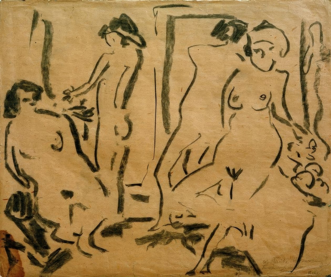 Čtyři ženské akty v ateliéru od Ernst Ludwig Kirchner