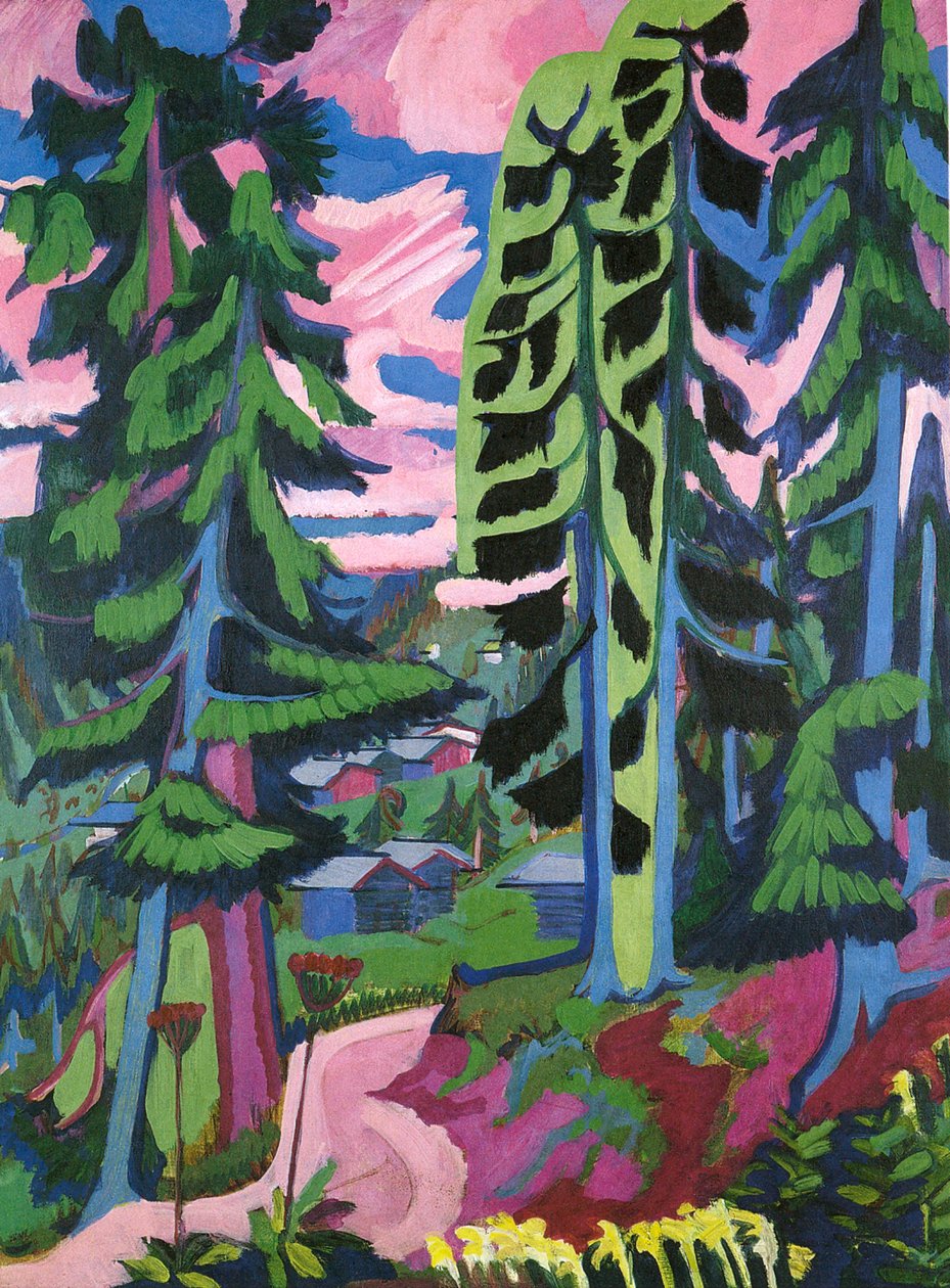 Divoká půda, horský les od Ernst Ludwig Kirchner