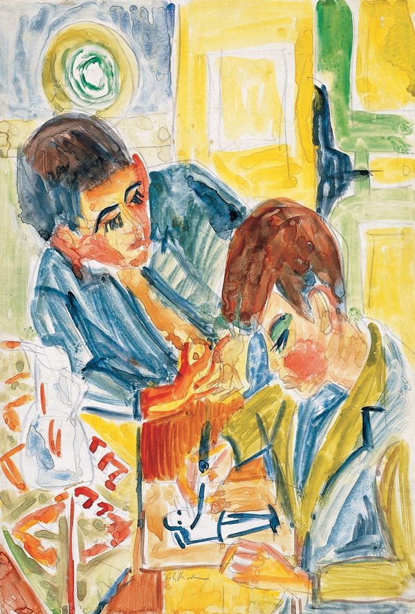 Chlapci kreslení od Ernst Ludwig Kirchner