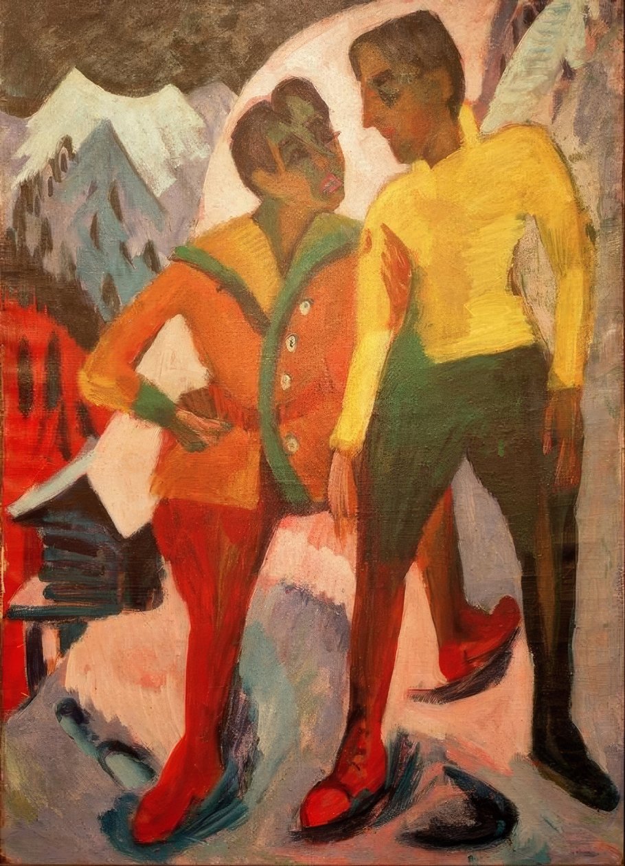 Dva bratři Mardersteigové od Ernst Ludwig Kirchner