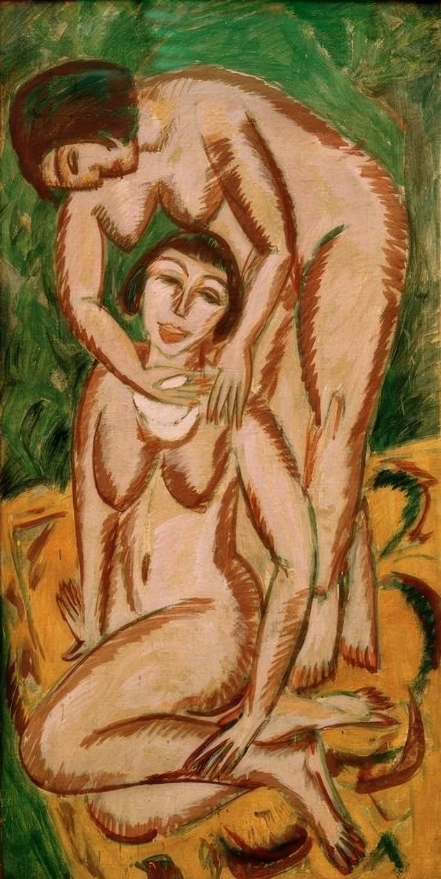 Dva ženské akty na výšku od Ernst Ludwig Kirchner