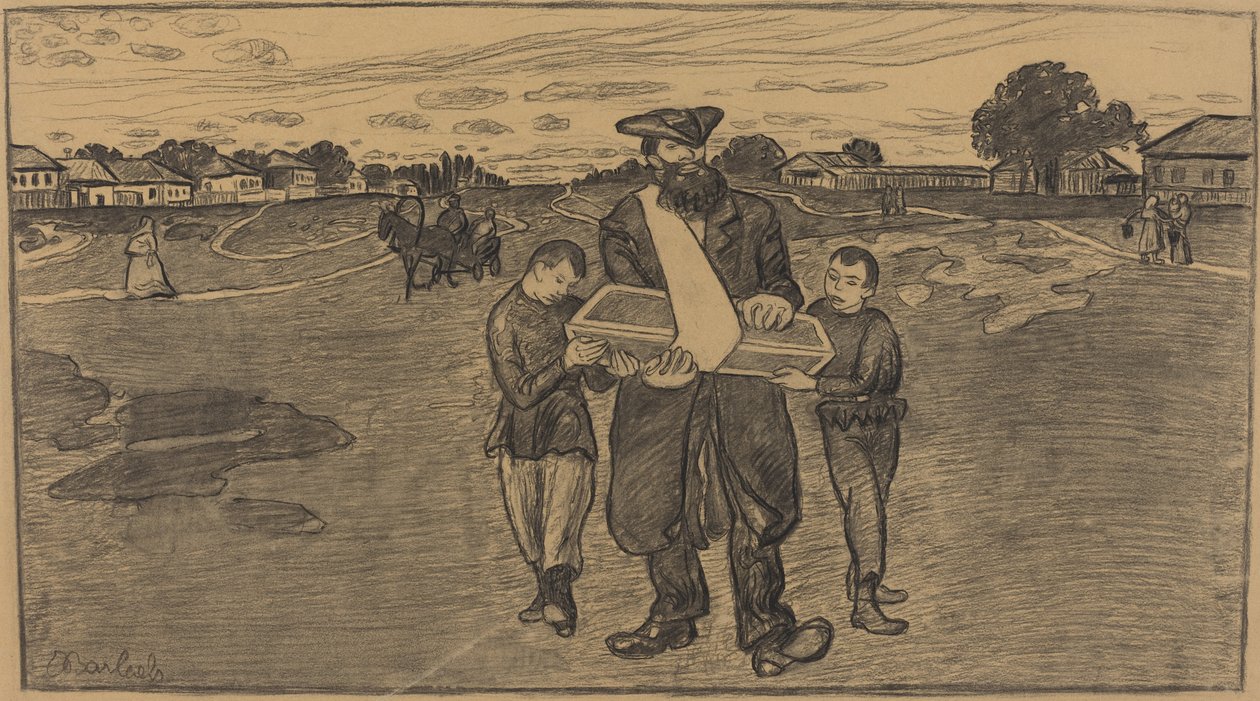 Dětský pohřeb v Rusku od Ernst Barlach