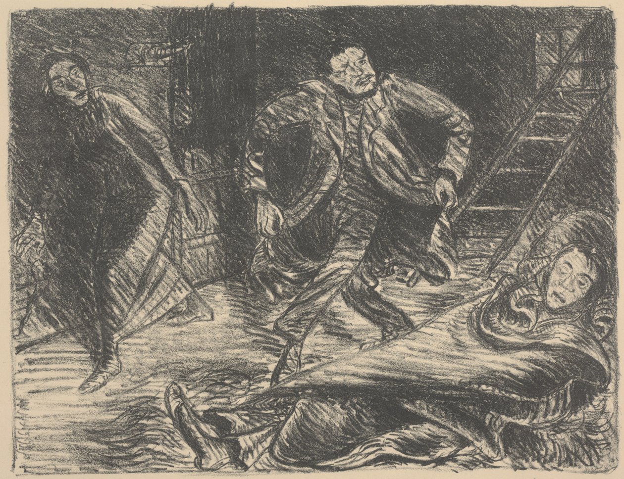 Zoufalý tanec, ilustrace ke hře „Der Arme Vetter (Chudý bratranec)“ od Ernst Barlach