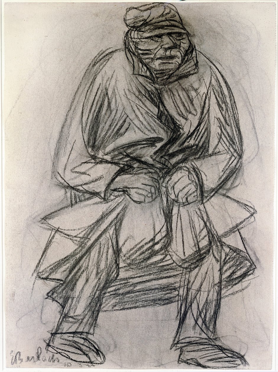 Postava žebráka. Kresba Ernsta Barlacha (1870-1938) New York Museum of Modern Art od Ernst Barlach
