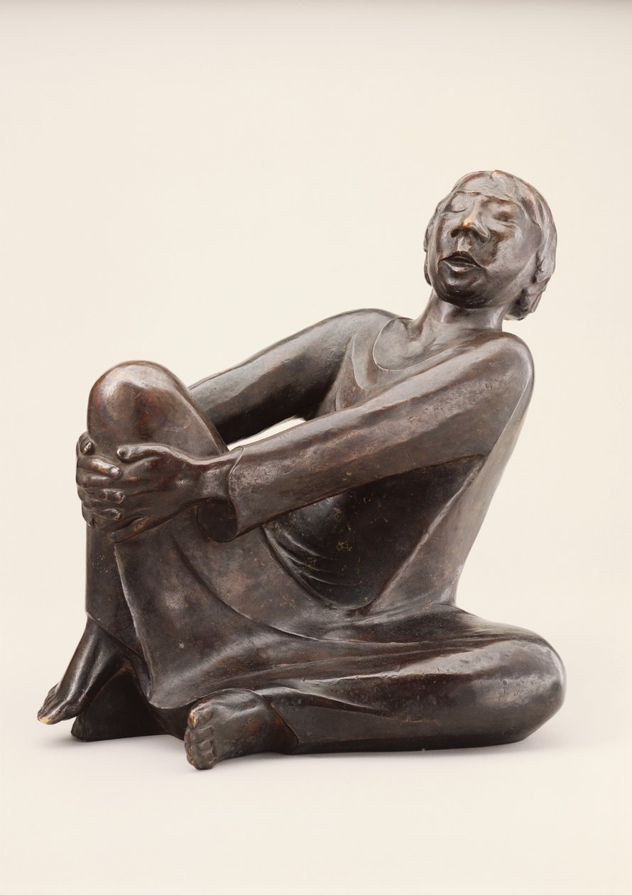 Zpívající muž; Der Singende Mann, počatý v roce 1928 a odlitý v roce 1930 (bronz s tmavě hnědou patinou) od Ernst Barlach