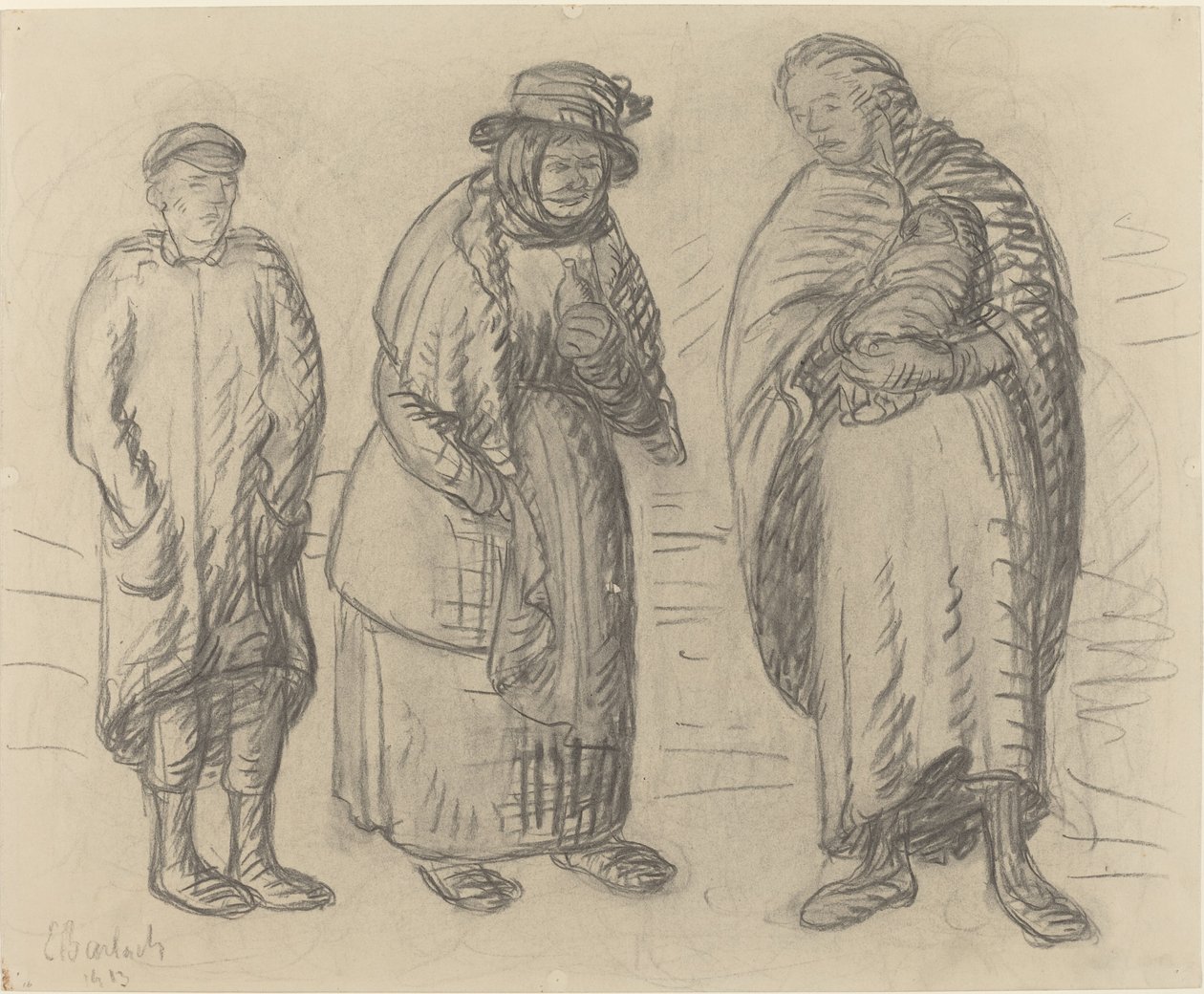 Tři postavy, 1913. od Ernst Barlach