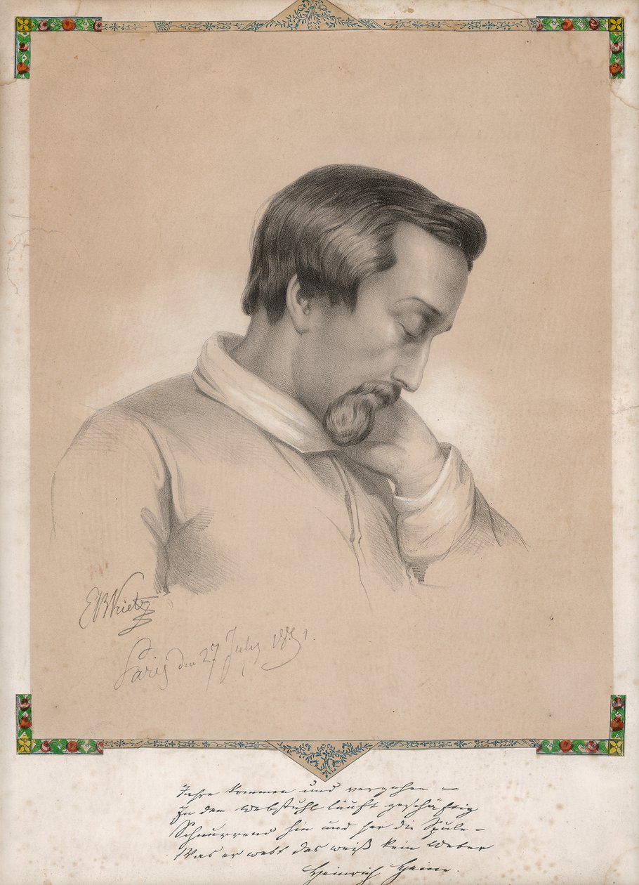 Julius Ernst Benedikt Kietz, Portrét Heinricha Heineho od Ernst Benedikt Kietz