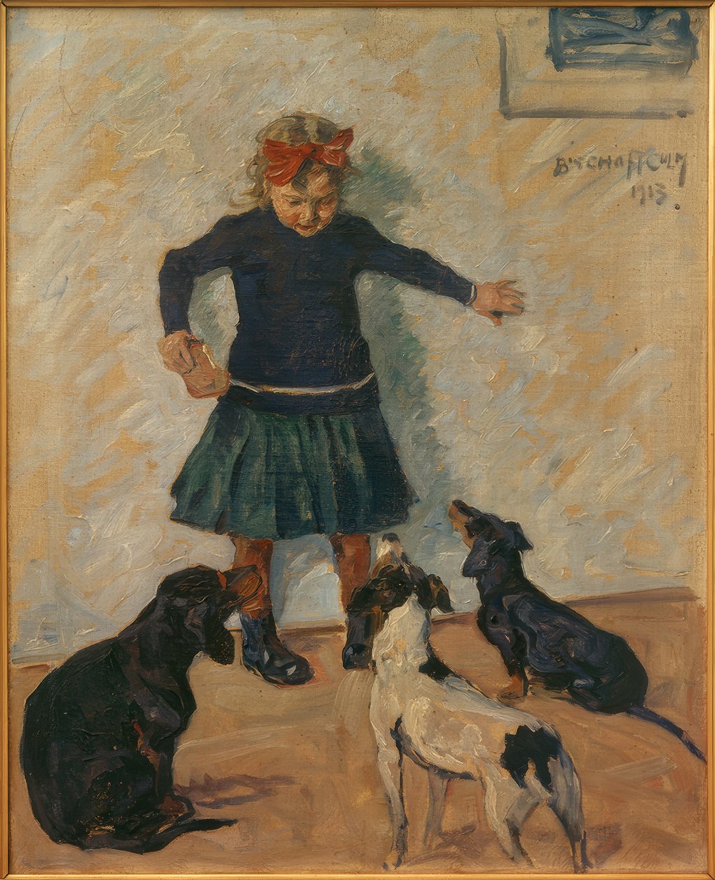 Dívka se psy od Ernst Bischoff Culm