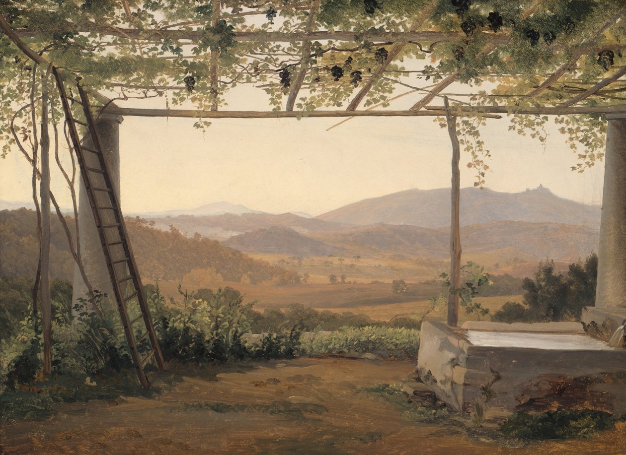 Fontána a pergola v Itálii, 183035. od Ernst Christian Frederik Petzholdt