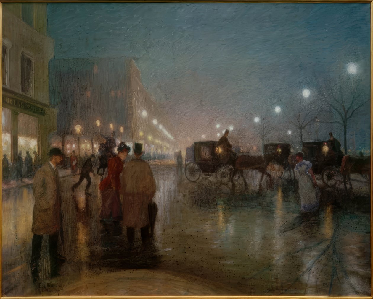 Hamburk, Jungfernstieg večer od Ernst Eitner