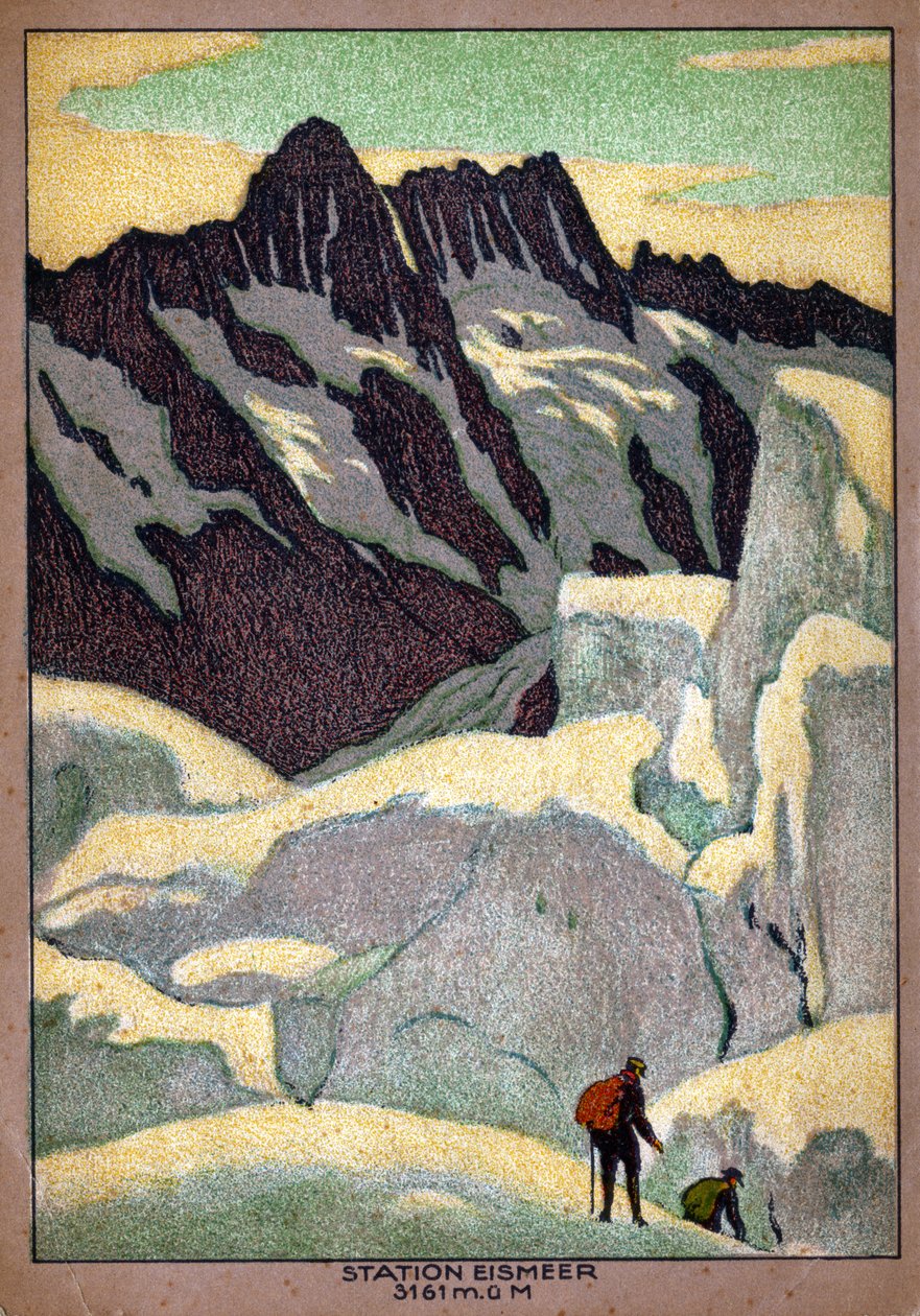 Grindelwaldský ledovec (ilustrace, asi 1920-1930) od Ernst Emil Schlatter