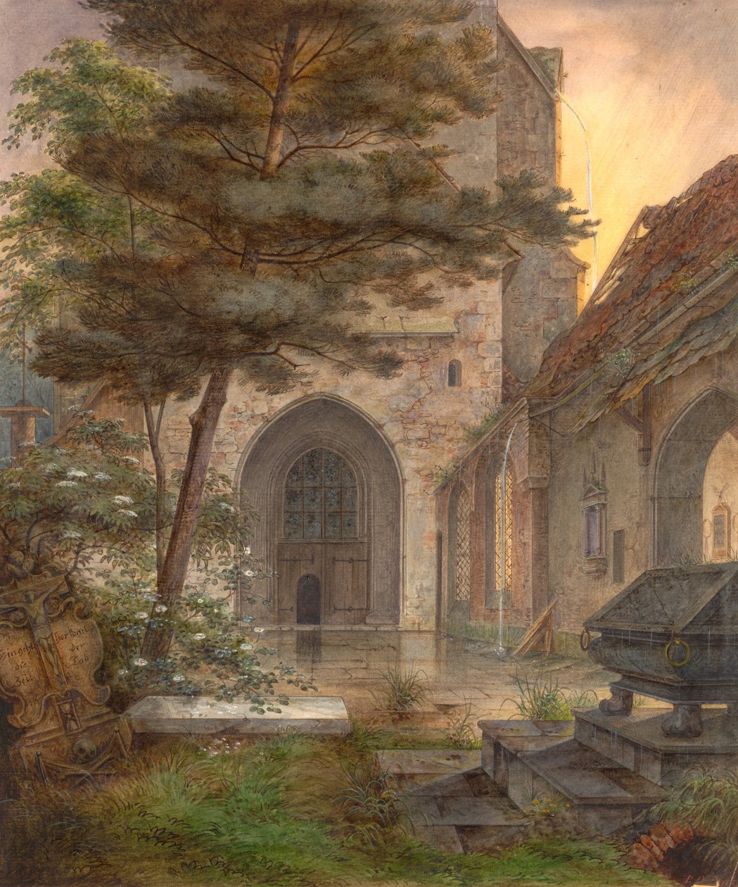 Portál kostela, první polovina 19. století. od Ernst Ferdinand Oehme