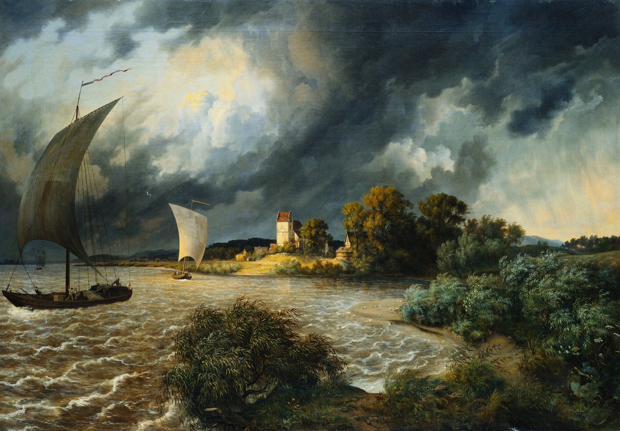 Blížící se bouře, 1838 od Ernst Ferdinand Oehme