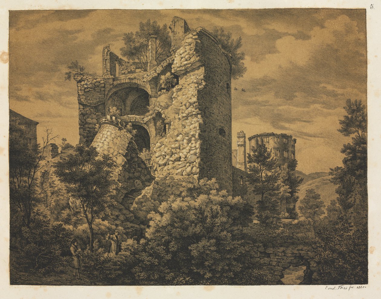 Šest pohledů na hrad Heidelberg: věž od Ernst Fries