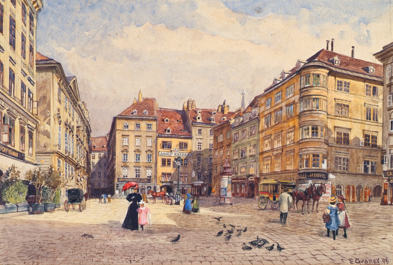 Judenplatz ve Vídni od Ernst Graner