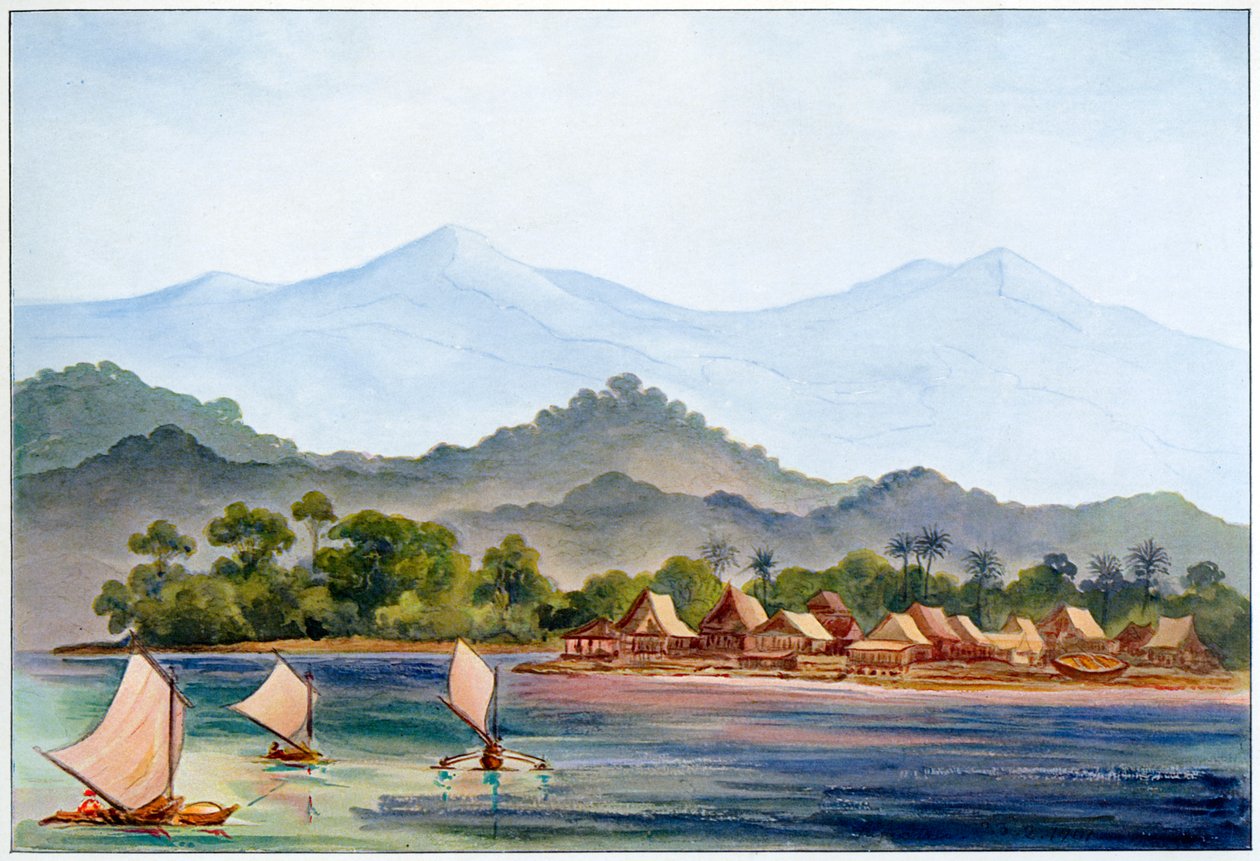 Village, Sumatra, Indonésie, 1906 od Ernst Haeckel