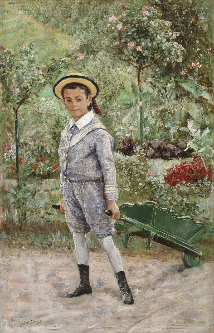 Chlapec s kolečkem, 1880 od Ernst Josephson