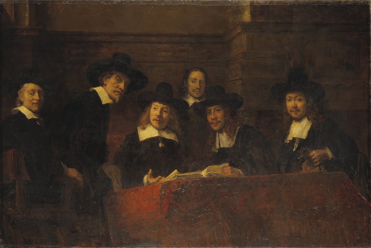 Staalmeesters, po Rembrandtovi, 1876-77 od Ernst Josephson