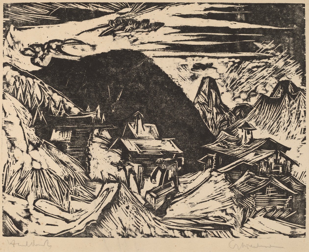 Alpská pastvina, 1918. od Ernst Ludwig Kirchner