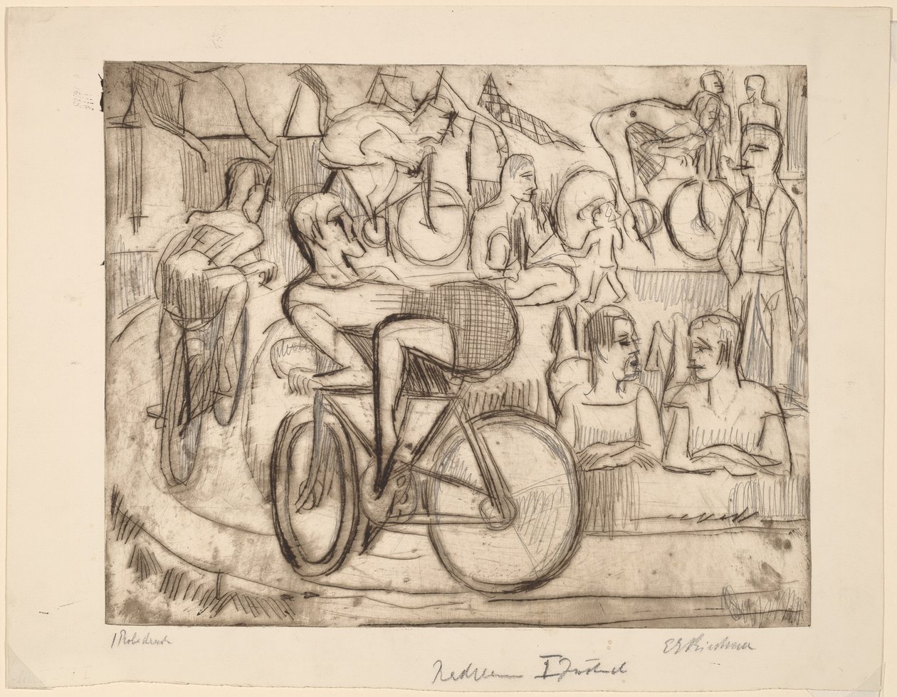 Cyklistický závod, 1926. od Ernst Ludwig Kirchner