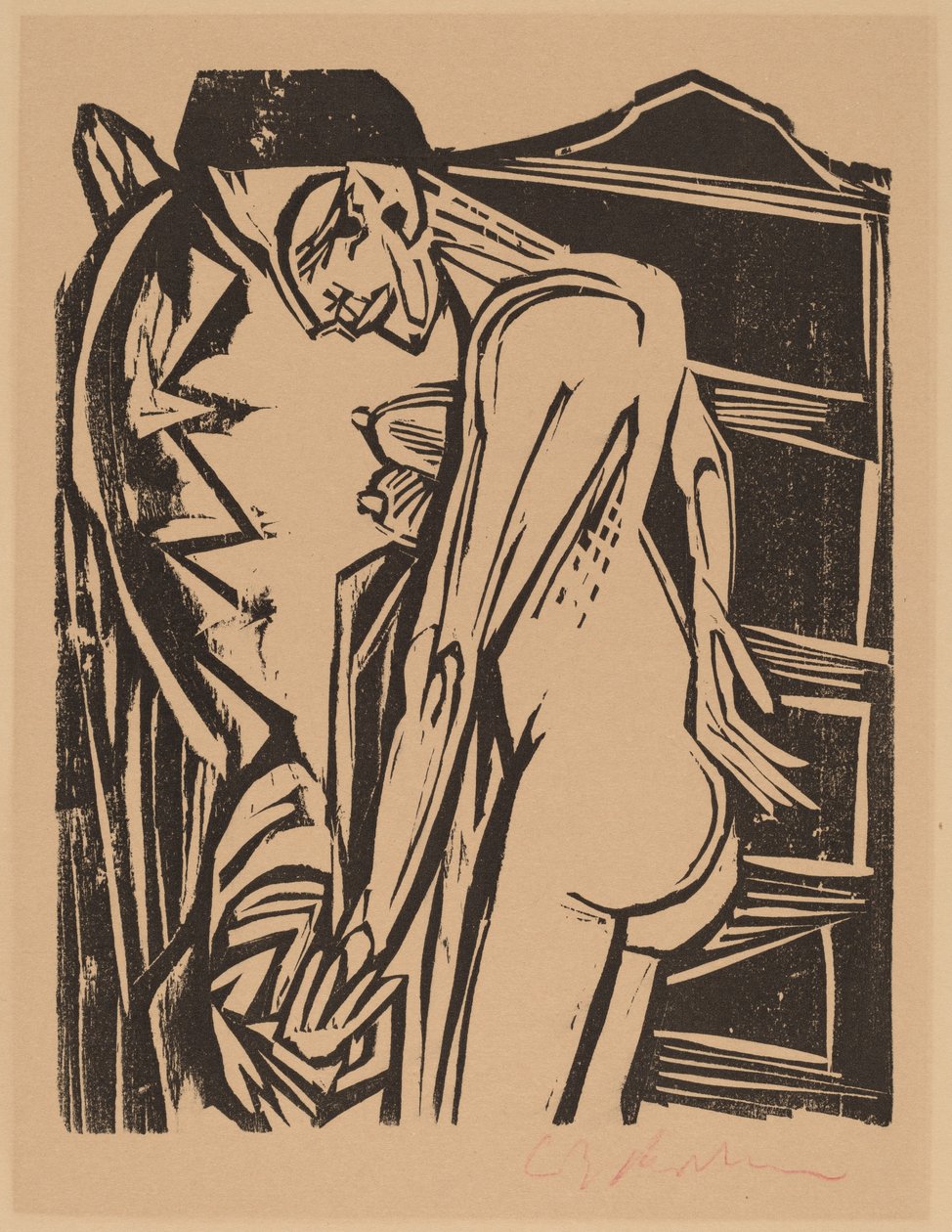 Ženský akt před kabinetem, 1916. od Ernst Ludwig Kirchner