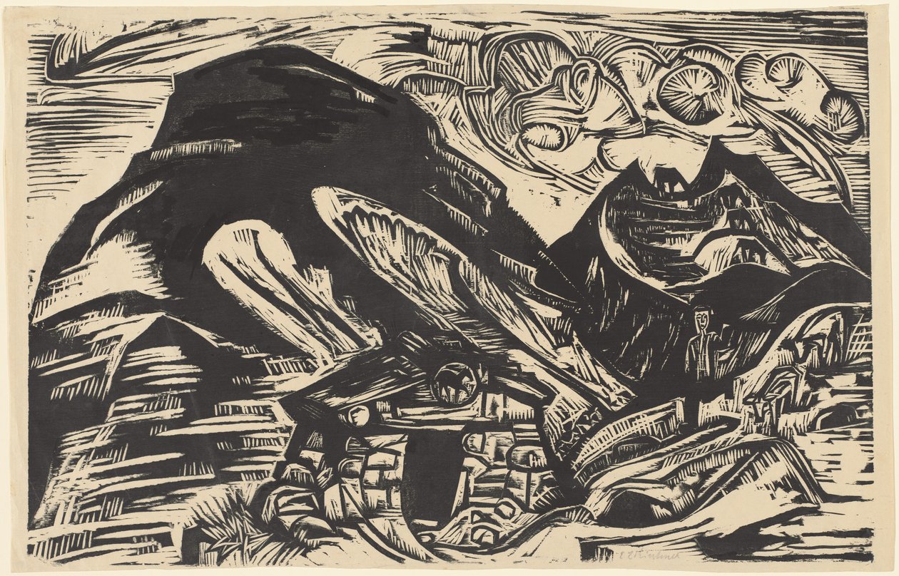 Hory s horskou chatou, 1921. od Ernst Ludwig Kirchner