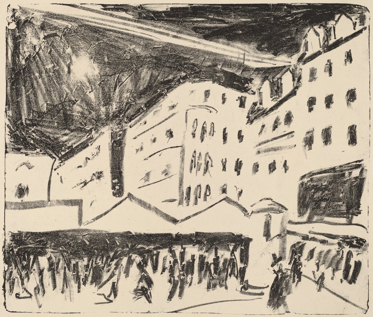 Starý trh v Drážďanech s výročním jarmarkem, 1910. od Ernst Ludwig Kirchner
