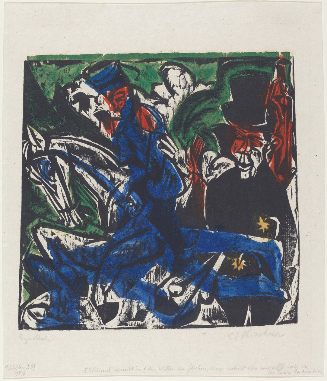 Podivuhodný příběh Petera Schlemihla: Schlemihlovo setkání s šedou..., 1915. od Ernst Ludwig Kirchner