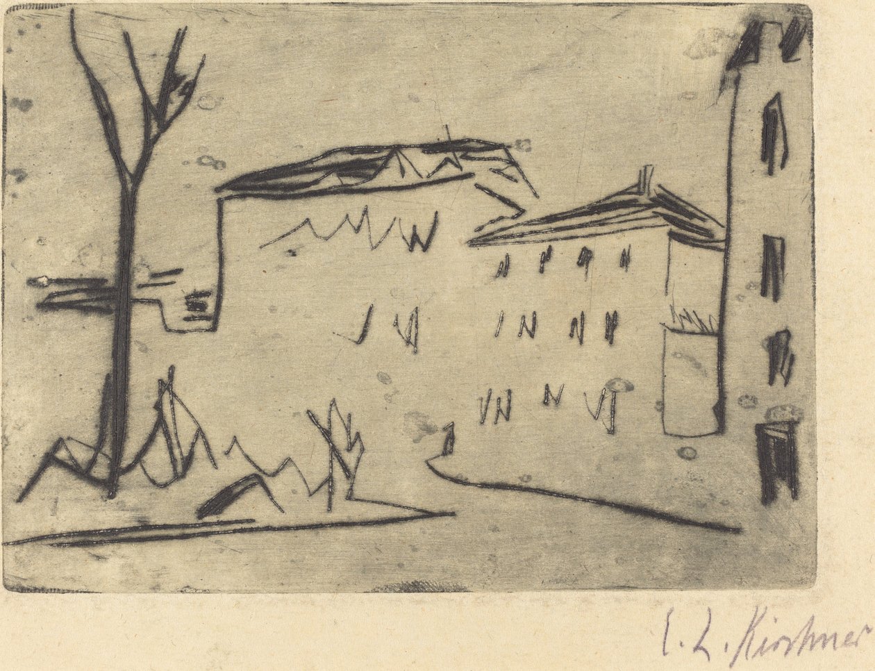 Roh ulice v Drážďanech Strassenecke Dresden, 1909. od Ernst Ludwig Kirchner