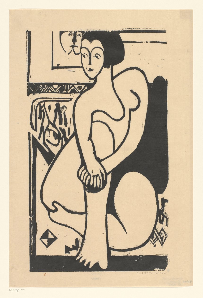 sedící nahá od Ernst Ludwig Kirchner (signed by artist)
