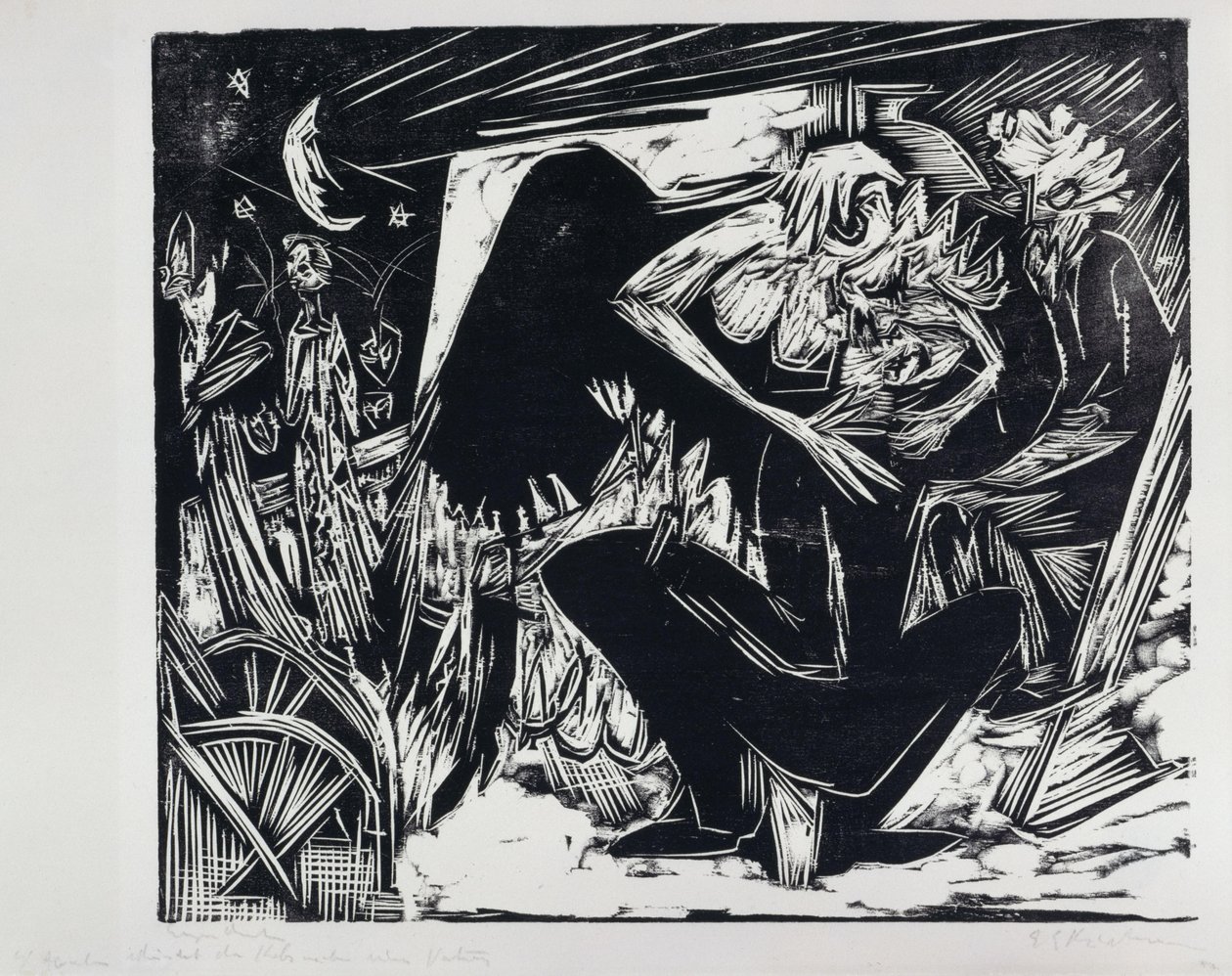 Absalom zneuctívá nevěstky od Ernst Ludwig Kirchner