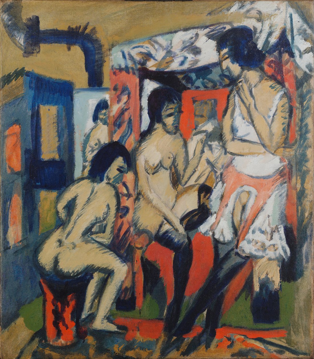 Akt v ateliéru od Ernst Ludwig Kirchner