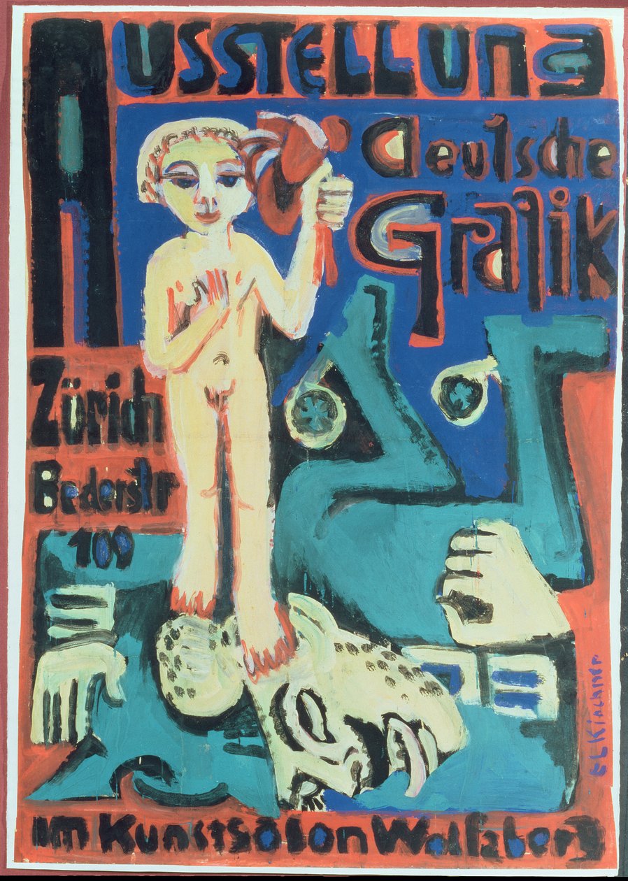 Výstava, Německá grafika v Kunstsalon Wolfsberg, c.1921 od Ernst Ludwig Kirchner