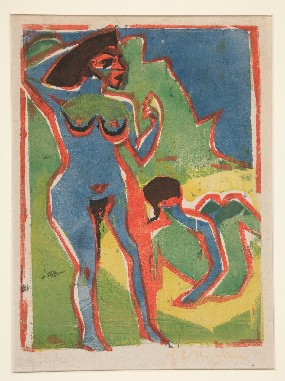Koupací ženy - Moritzburg od Ernst Ludwig Kirchner