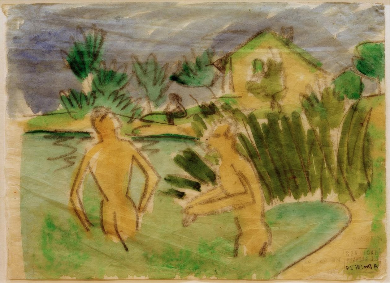 Koupání v Moritzburgu od Ernst Ludwig Kirchner