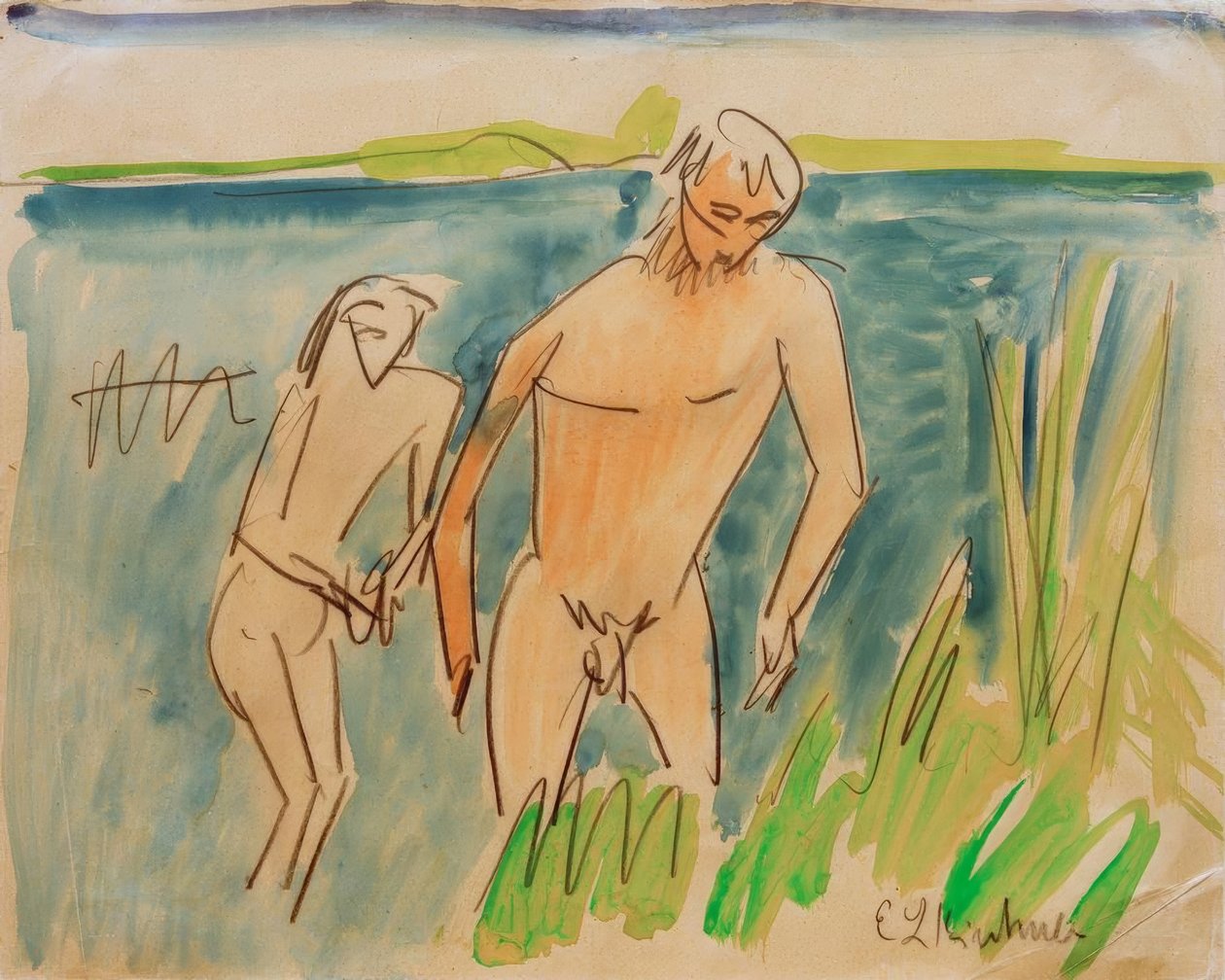 Koupání v Moritzburgu od Ernst Ludwig Kirchner